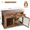 OEM & ODM Antique Color Steel Wood Dog Crate Furniture Standing Type Dog Cage with Drawers and Cleaning Tools