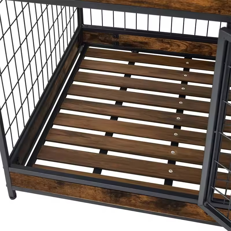 Factory Custom Modern Dog Crate Furniture Drawers Double Doors 3-Tier Durable Dog Cage End Table Folding Strong Load-Bearing