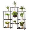 Customized Modern Eco-Friendly Indoor/Outdoor Tall Plant Shelf Black Wood Metal Multi-Tier with Stand for Flower Pots & Planters