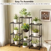 Customized Modern Black Wood Metal Plant Stand Tall Indoor Multi-Tiered Pot Stand for Living Elegant Indoor Garden Accessory