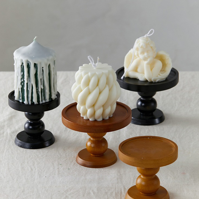 Hickory wood candle holder ornament