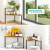 Kitchen Countertop Organizer Corner Shelf,Kitchen Spice Rack Organization 2 Tier Free-Standing,Rust Brown
