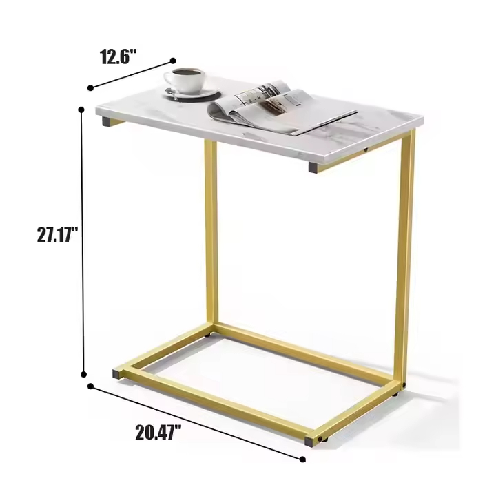 Lightweight Foldable Carbon Steel End Table for Hotel Dining Dorm Rooms Studio Apartments Compact Wooden Living Room Bedroom