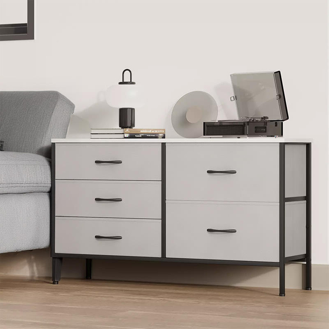 5-Tier Modular Dresser Storage Cabinet, Heavy-Duty Closet Organizer for Bedroom Nursery, Wholesale Customizable Unit