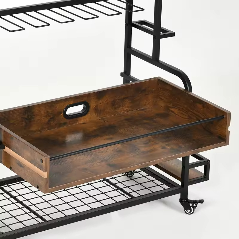 Factory Custom Three-Layer Metal Power Tools Storage Box Wall-Mounted Garage Multi-Function Shelf Display Rack