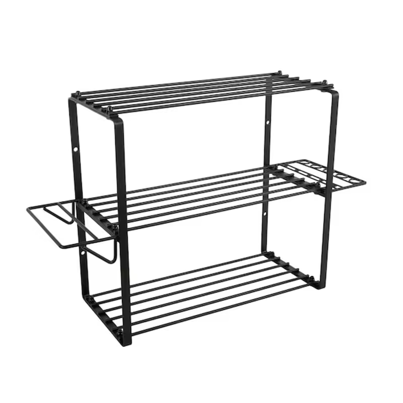 Factory Custom Multi-tool Hanger 23.9-in Black Steel Durable Black Metal Storage Shelf Shelf Display Storage Rack