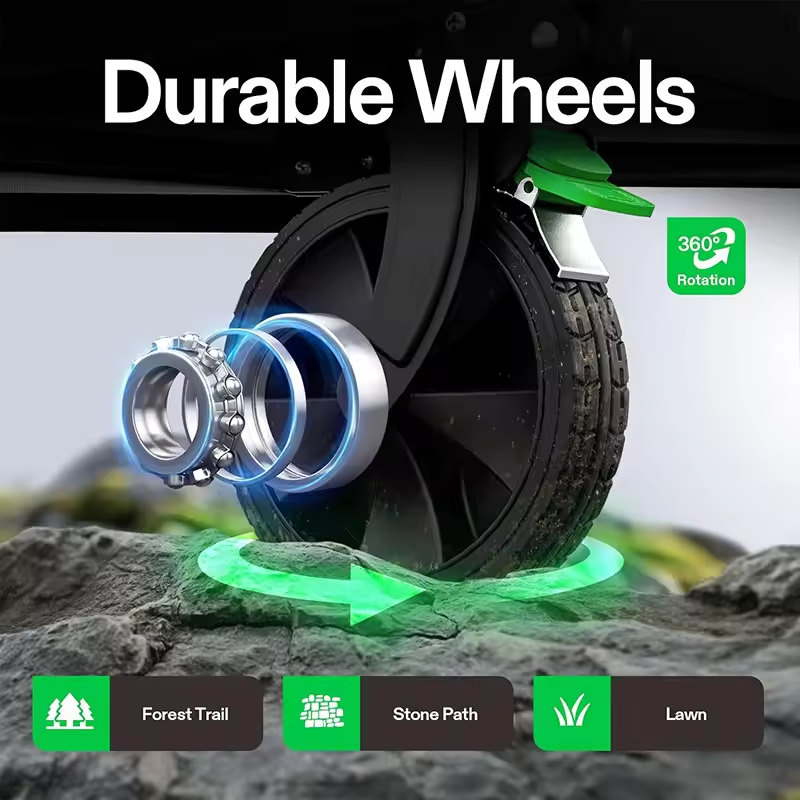 Custom Collapsible Foldable Detachable Wagon Outdoor Utility with Silent Universal Wheels Cup Holders Side Pockets Garden Carts