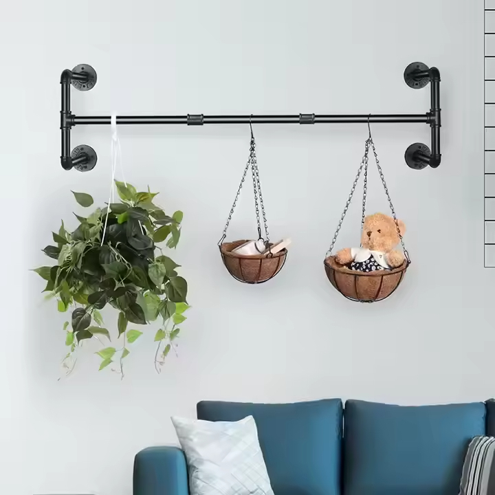 Detachable Furniture Closet Hanging Tube Rod for Bathroom and Living Room Wardrobe Clothes Rail Hanger Rod