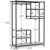 Hot Selling ODM Combined Steel Wood Storage Rack for Bedroom & Bathroom Multi-Functional Clothing Rack Direct Factory Wardrobe