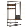 Factory OEM&ODM Shoe Clothes Rack for Entry Hall Tree Shoe Bench 5 in Coat Rack Set Storage Shelf Wooden Clothes Rack