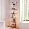Factory Wholesale 5-Tier Foldable Wooden Ladder Shelf for Magazine Storage Flower Display Decorative Storage Wardrobes Bathrooms