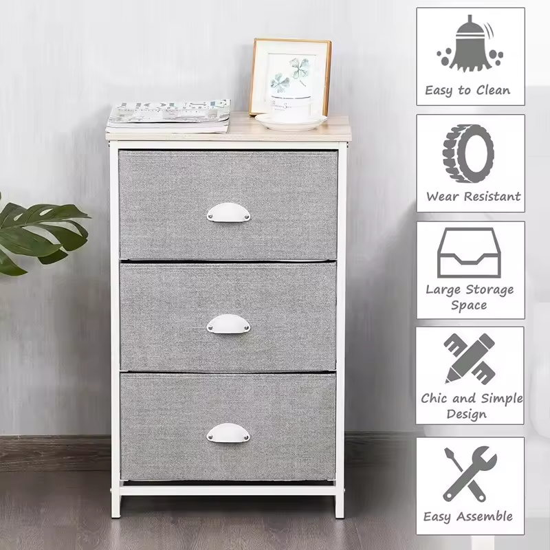 ODM OEM 29 InH X 12 in W X D18 in Bedroom With 3Drawers Storage Tower Nightstand Dresser