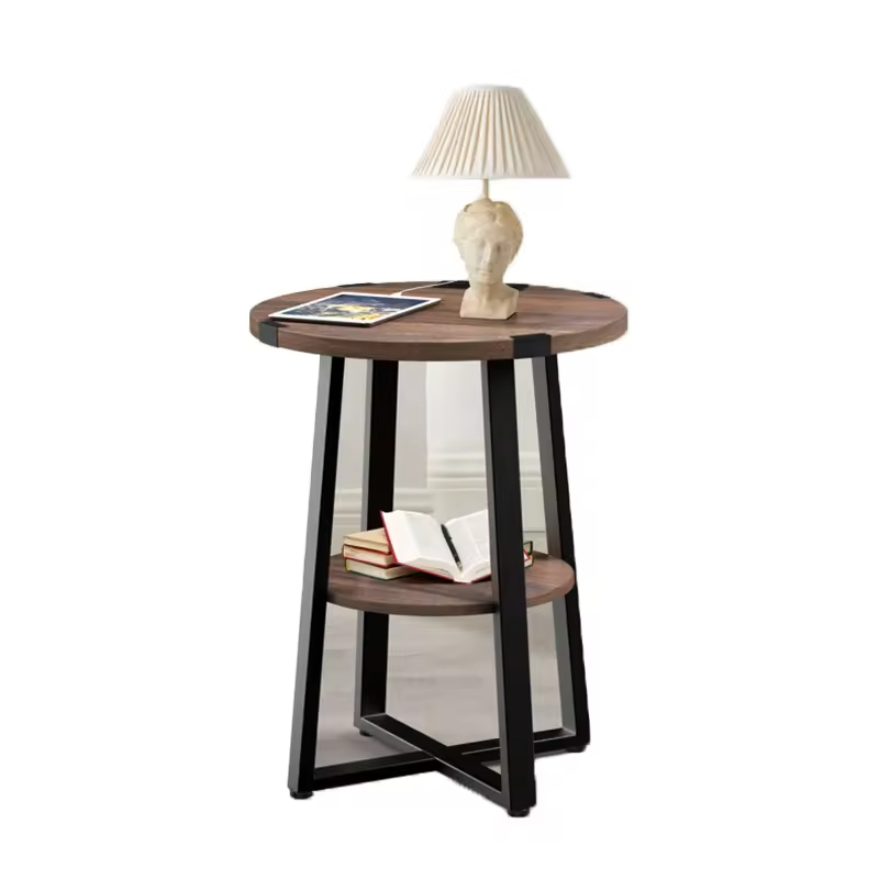 Factory Custom Contemporary 3-Tier Living Room Console Coffee Table with 2 USB Ports 2 Power Outlets 3-Tier Storage Shelves