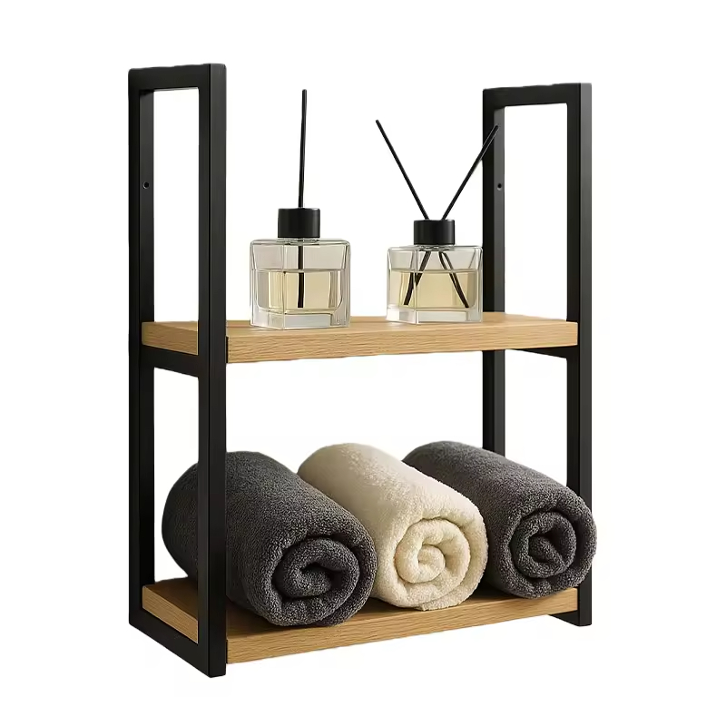 Wood Modern Bathroom Vanity Makeup Accessories Organizer with Skincare and Lipstick Storage for Countertop