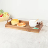 Latest Premium Quality Natural Wood Rectangle Serving Tray Smooth Surface Snacks Tea Drinking Platter for Home Dishes Plates