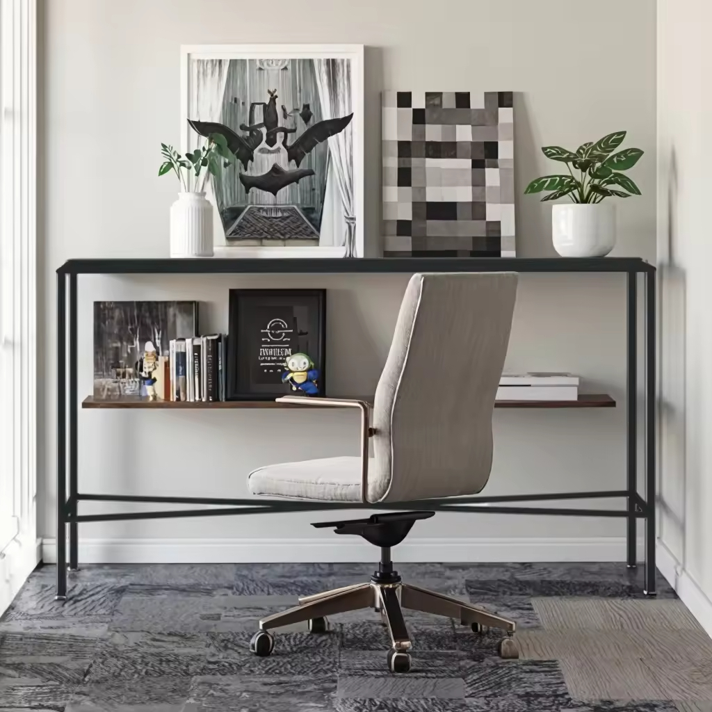 Customized 30'' H x 55'' W x 10'' D Narrow Wood Console Table Wholesales Small Entryway Living Room Bookcase Bookshelf