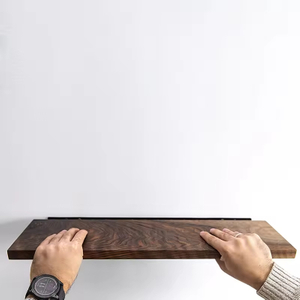 Custom Durable Space-Saving Modern Rectangle Plated Live Edge Hardwood Shelves Bathroom Kitchen Rack Bracket Long Book Floating