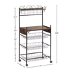 OEM/ODM Brown 5-Shelf Kitchen Storage Rack with Anti-Skid Locks and Wheels Factory Direct for Kitchen Islands & Carts