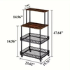 Factory Custom 4-Tier Standing Bakers Rack Smooth-Rolling Wheels for Microwave Storage Spacious Kitchen Kitchen Islands Carts