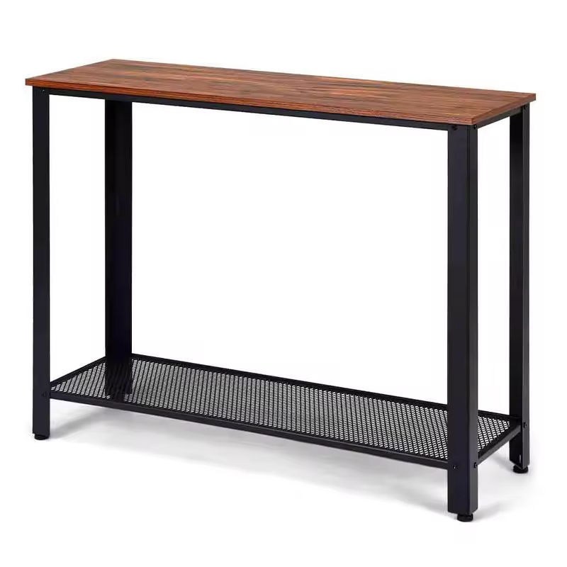 Contemporary 2-Layer Storage Console Table for Living Room Bedroom & Office-40x14x31.5 Inches