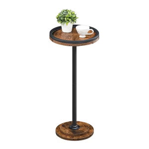 OEM&ODM Modern Wooden Convertible Small Side Table Drink Coffee Table for Small Spaces Martini Table Pedestal Bedroom Furniture