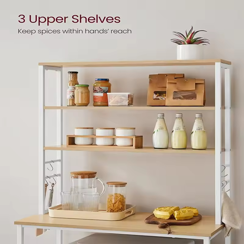 Factory Wholesale ODM&OEM 39.4'' Iron Standard Baker's Rack with Microwave Compatibility Freestanding Utility Storage Shelf