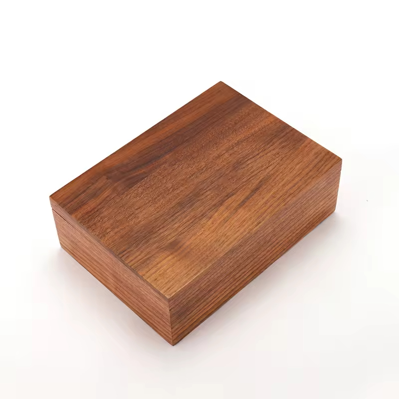 Walnut Wooden Modern Custom Storage Gift Box with Lid Durable & Space Saving Home Decoration Packaging for Jewelry Chocolate
