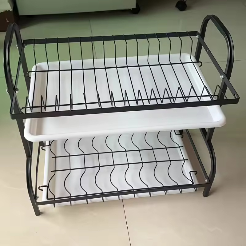 Manufacturer OEM Stainless Steel Kitchen Utensil Rack, 2-Tier Countertop Organizer Multifunctional Storage Shelf
