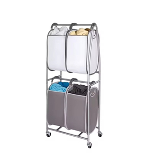 White/Charcoal Durable Eco-Friendly Fabric Stackable Storage Bins Secure Lid for Home Kitchen Bathroom Beverage Food Tableware