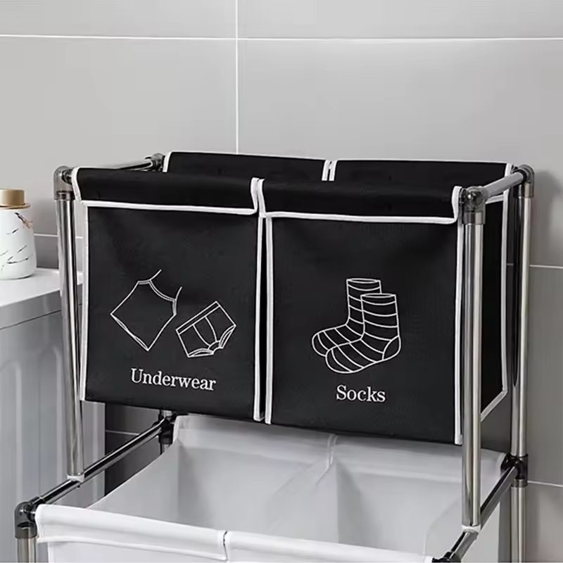 Factory Custom Steel & Oxford Fabric Waterproof Strong Load-Bearing Laundry Hamper for Bathroom and Bedroom Clothing Storage