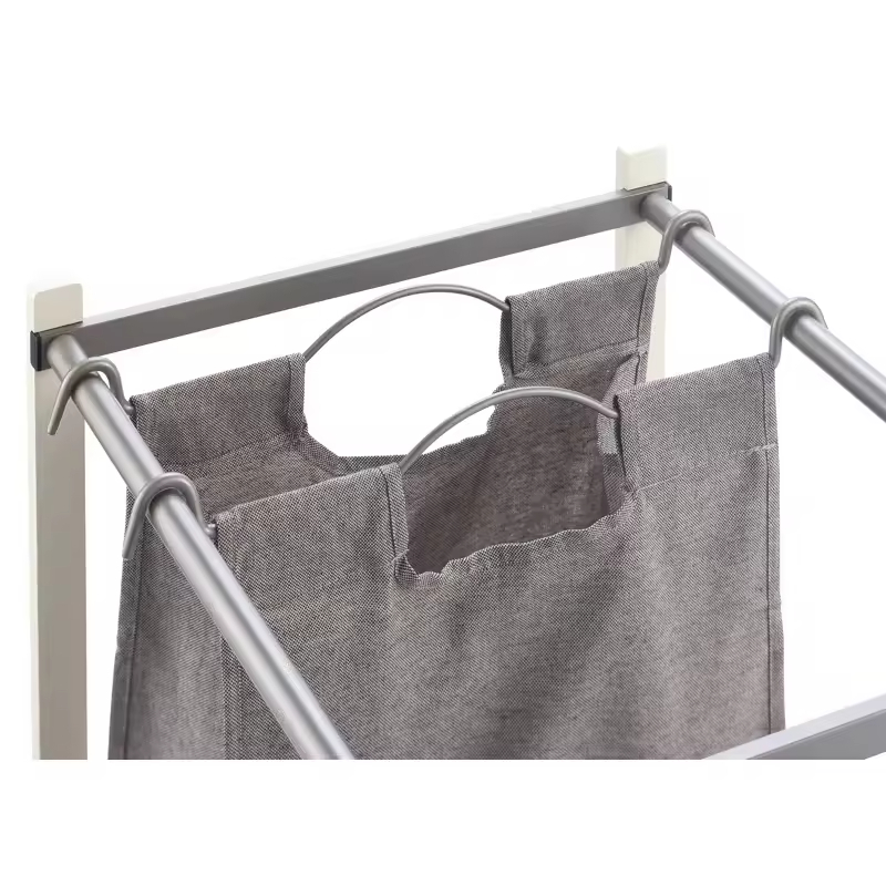 Factory OEM&ODM Metal Deep Set Wire Basket Storage Cart Wheels Fabric Rolling Laundry Sorter for Kitchen for Tableware Beverages