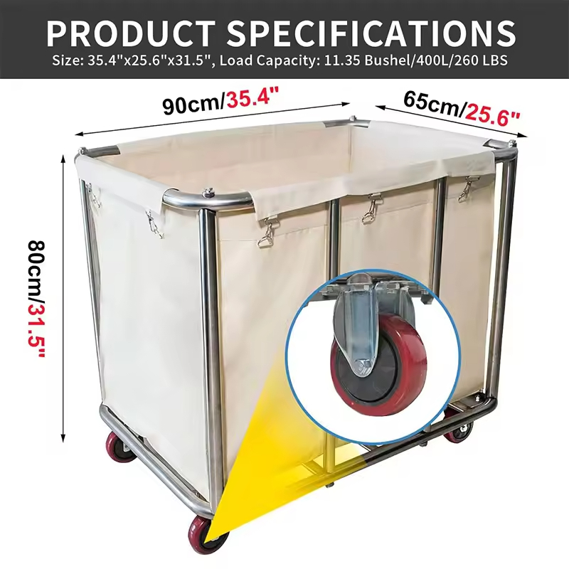 Factory Custom 11.35 Bushel 260 LBS Large Industrial Wheeled Stainless Steel Oxford Waterproof Clothing Laundry Bathroom LivingFactory Custom 11.35 Bushel 260 LBS Large Industrial Wheeled Stainless St