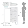 Small Metal Frame Bedroom Organizer with Hanging Rack and 4 Drawers Space-Saving Furniture for Bathroom Hotel Dorm or Closet