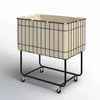 OEM ODM Metal Deep Set Wire Basket Storage Cart Fabric Lining Strong Load-Bearing Beverage Tableware Storage Cart for Kitchen
