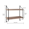 Factory Customize 2 Piece Three-Layer Floating Shelf Live Edge Antique Wood Metal Combined Storage Shelves Wall Bookshelves