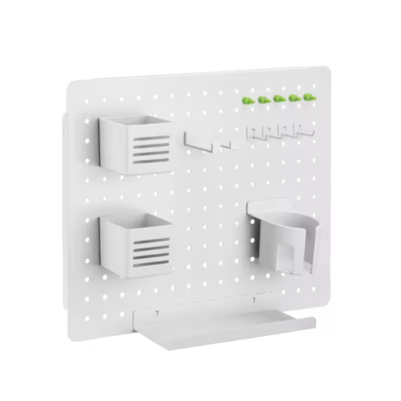 Customized Multi-Function Magnetic Wall-Mounted Pegboard Spice Organizer Detachable Storage Kits Punch-free Kitchen Storage Rack