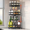 Factory Custom 3-Layer Rotatable Kitchen Seasoning Rack with Three Baskets Storage Shelf Kitchen Metal Multi-fuction Spice Racks
