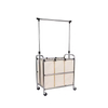 Factory Custom Hot-selling Laundry Basket Foldable Metal Bathroom Cabinets in Laundry Rolling 3-Bag Steel Laundry Sorter