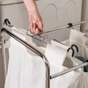 4- Sorter Bags Heavy-Duty Steel Foldable Hamper Organizer With Wheels Home & Apartment Space-Saving Clothes Storage Cart Hamper