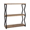 Factory Customizable 3-Piece Live Edge Antique Wood and Metal Storage Shelf Wall-Mounted Bookshelves