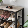 Custom 5 Tier Shoe Rack Organizer with Metal Frame and Wood Top Metal Mesh Shoe Storage Shelf Shoe Organizers
