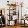 ODM OEM 59'' H X 27.6'' W X 13.8'' D D 5tiers Living Room Office Show Room Ladder Storage Shelf Rack Shelf Unit Bookcase