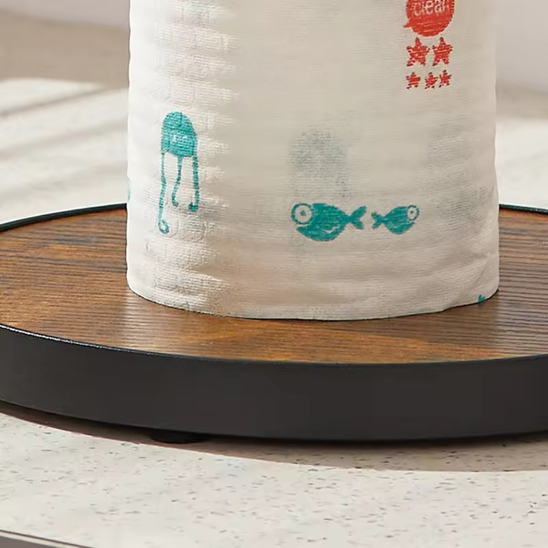 Custom Kitchen Metal Tissue Holder Round Stainless Steel Stand Tissue Holder Metal Standing Kitchen Tissue Roll Holder