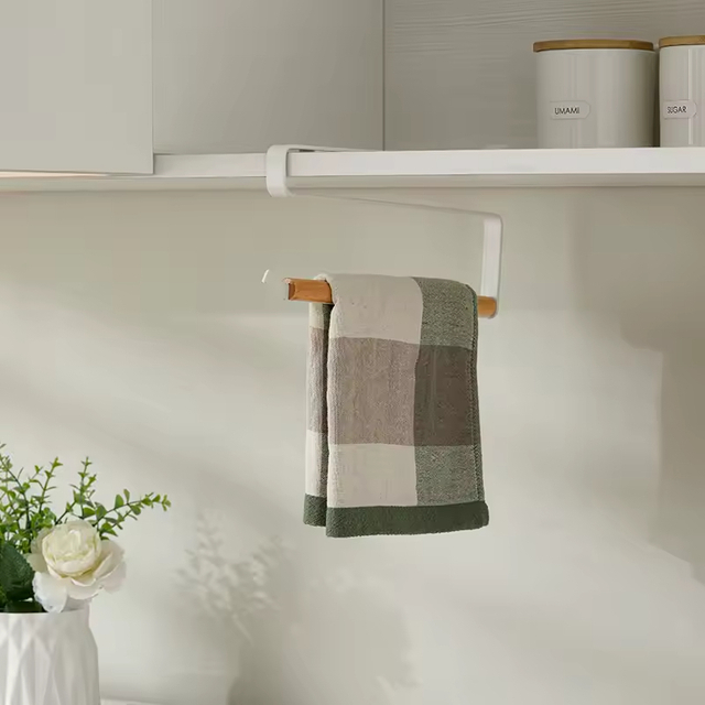 Metal Kitchen & Bathroom Rack Hanging Toilet Roll & Paper Towel Holder Organizer Door Hook for Kitchen & Toilet Use