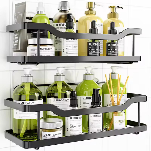 Hot Selling Wall-mounted Metal Shower Shelf Caddy Organizer for Bath & Kitchen Storage Wholesale Bathroom Storage Solution