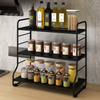 Customizable 3-Tier Black Metal Countertop Storage Rack Adjustable for Kitchen Living Room Factory's Freestanding Storage