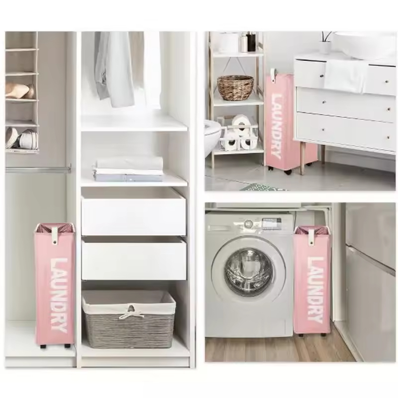 ODM OEM Household Slim Rolling Laundry Hamper with Wheels for Bathroom or Living Room