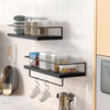 OEM & ODM 2-Piece Metal Floating Shelf Towel Bar Multifunctional for Magic Sticker Shower Rack for Kitchen Spice Rack Shelf