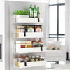 Metal 4 Pack Magnetic Spice Storage Rack Organizer for Refrigerator and Oven, Black Fridge Organizers and Storage