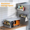 Magnetic Spice Rack for Refrigerator, 3 Pack Magnetic Shelf, Moveable Fridge Organizer with 8-Hook Rack